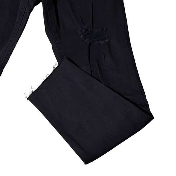 Old Navy Sz 8 Mid Rise Distressed Rockstar Super Skinny Jeans Black Ankle - Picture 4 of 11